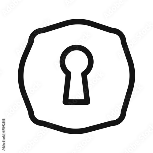 key hole icon black and white vector sign