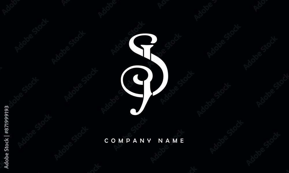 JS, SJ, J, S Abstract Letters Logo Monogram JS, SJ, J, S Abstract Letters Logo Monogram