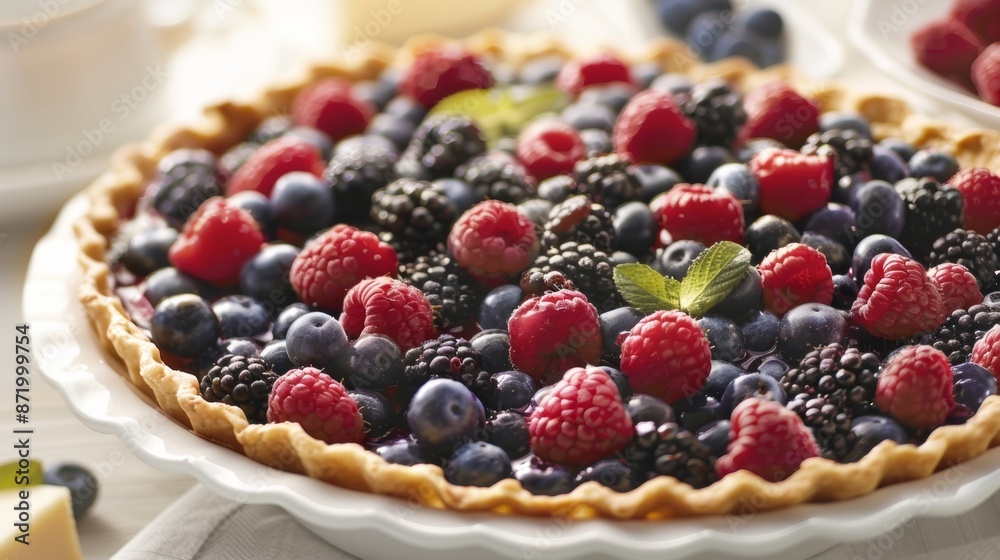 With every bite the juicy and tart berries mingle with the buttery crust creating a burst of flavors that dance on the palate.