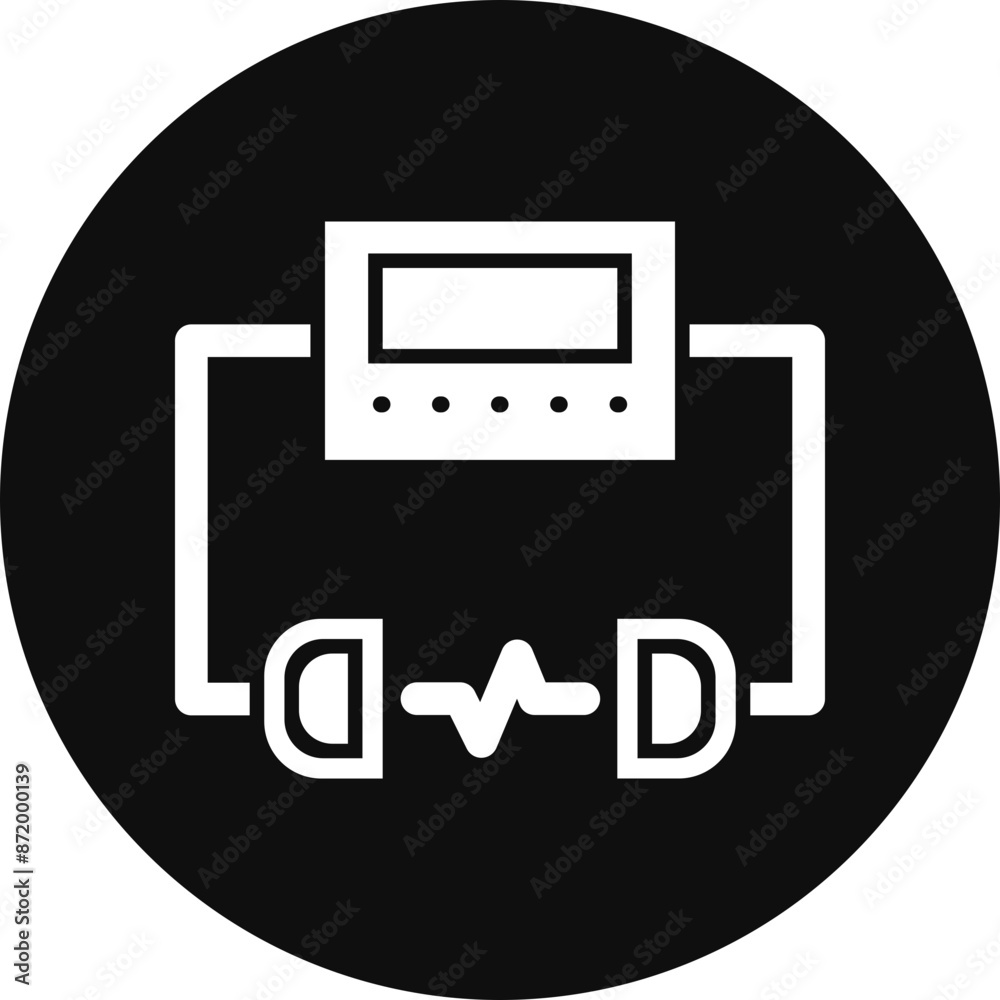 Defibrillator Glyph Black Circle Icon Defibrillator Glyph Black Circle Icon