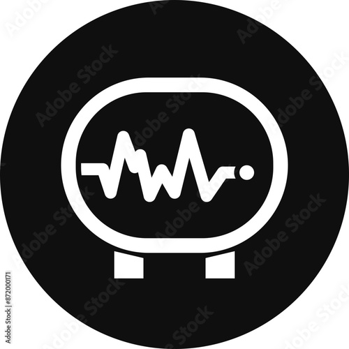 Electrocardiogram Glyph Black Circle Icon