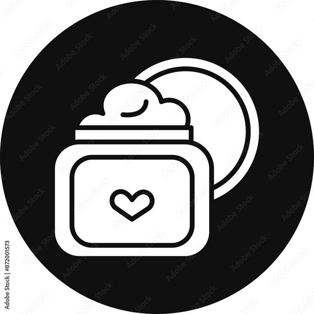 Cream Glyph Black Circle Icon Cream Glyph Black Circle Icon