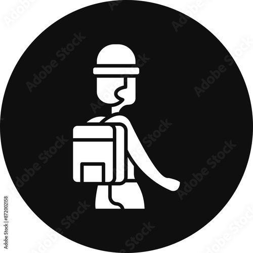Tourist Glyph Black Circle Icon