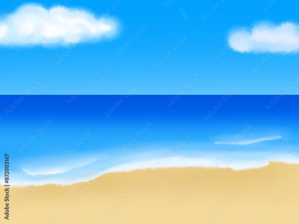 Blue sky with clouds and the beach Blue sky with clouds and the beach