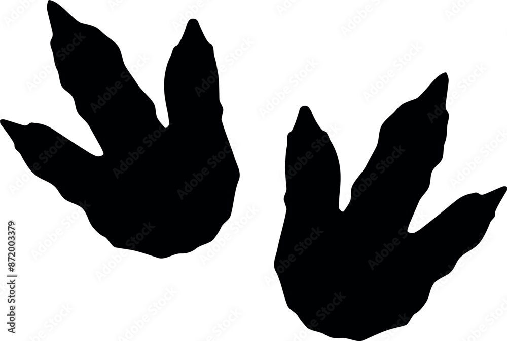Fototapeta premium Dinosaur footprint. Dinosaur vector illustration