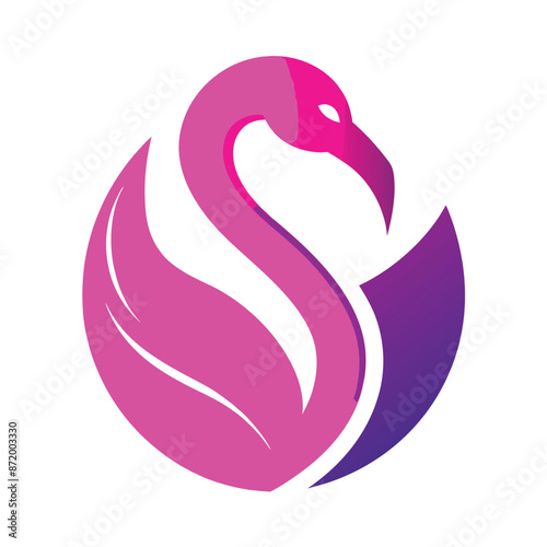Summer background with flamingo and lettering for your design. Flamingo Women Girl Power Icons Vector Background. Square Button with Flamingo. Ai generate