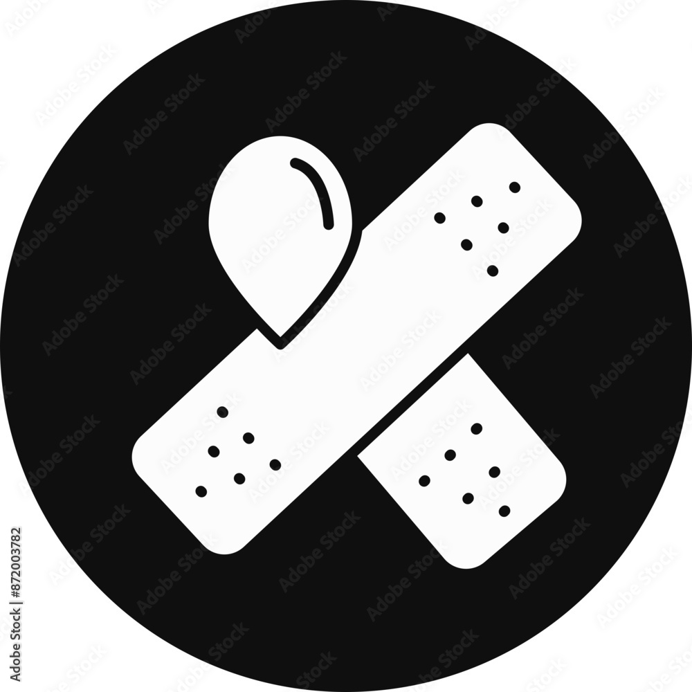 Bandage Glyph Black Circle Icon Bandage Glyph Black Circle Icon