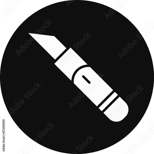 Scalpel Glyph Black Circle Icon