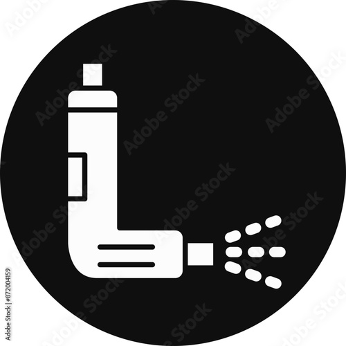 Inhaler Glyph Black Circle Icon