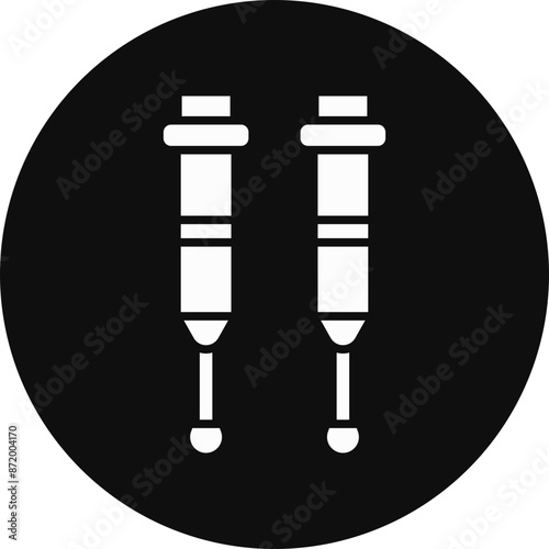 Crutches Glyph Black Circle Icon