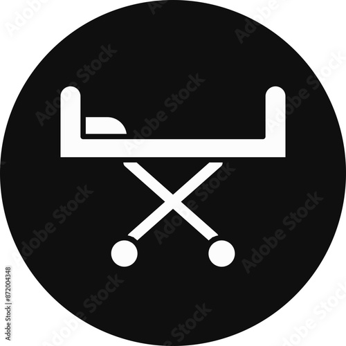 Stretcher Glyph Black Circle Icon