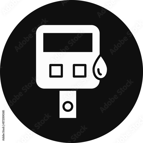 Glucometer Glyph Black Circle Icon