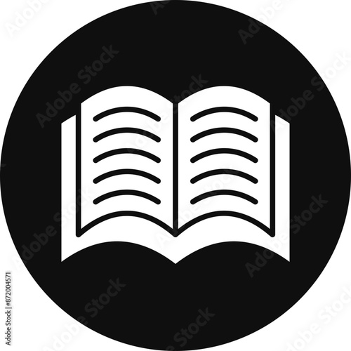 Book Glyph Black Circle Icon