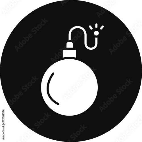 Bomb Glyph Black Circle Icon