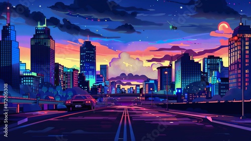 city battleground, background, 90's marvel comic book style 
