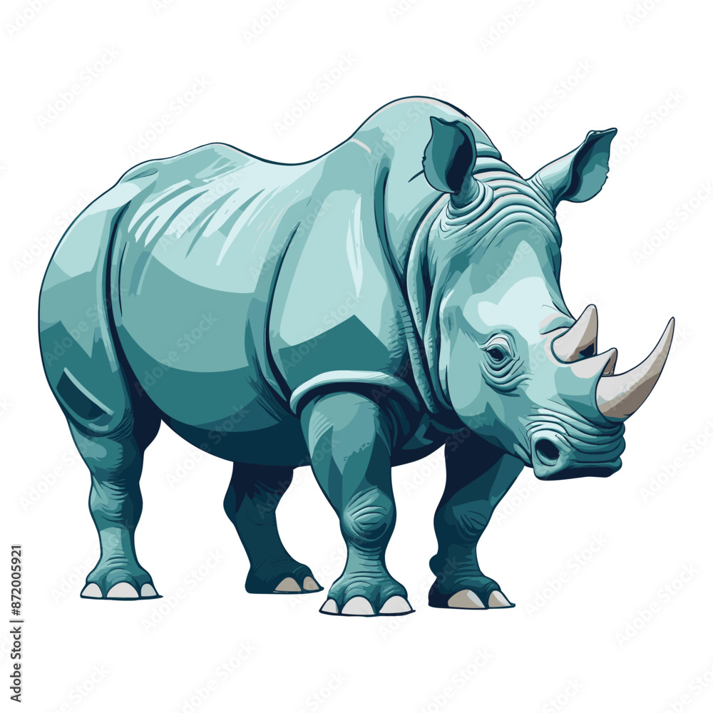 Fototapeta premium Modern Flat Rhino Illustration