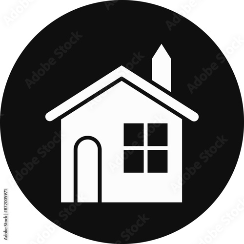 House Glyph Black Circle Icon