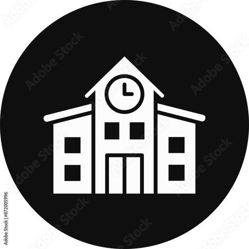 School Glyph Black Circle Icon