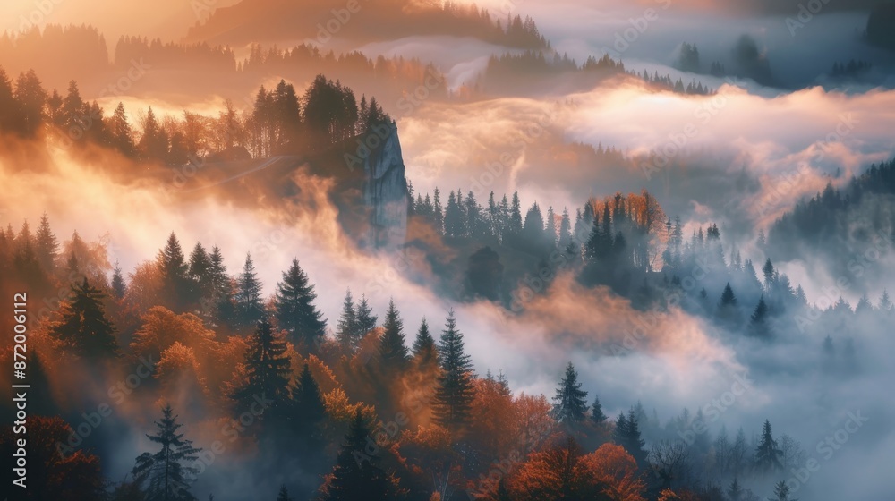 Naklejka premium landscape photographyï¼Œpicture of the real shot, creativity, 4k 