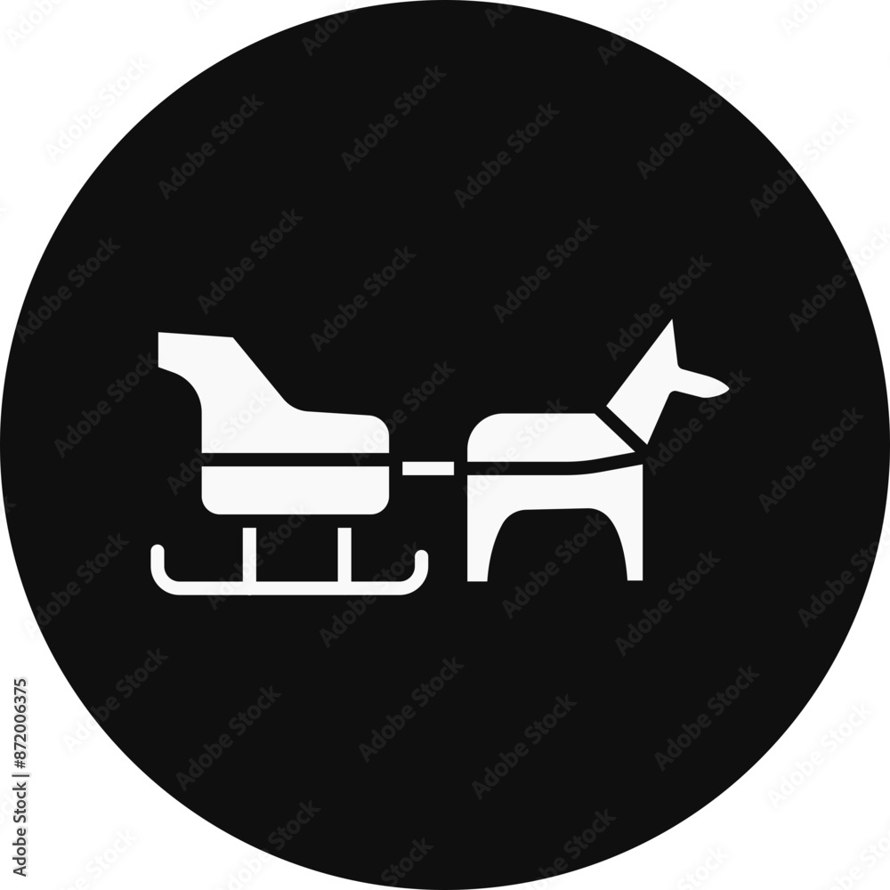 Dog sled Glyph Black Circle Icon Dog sled Glyph Black Circle Icon