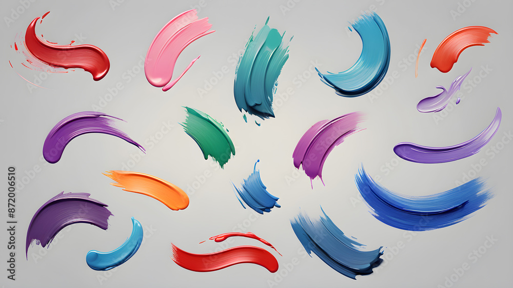 Set of colorful brush strokes, lines, hand painted design elements. Textures, backgrounds for text. Rough grunge edges. Set of colorful brush strokes, lines, hand painted design elements. Textures, backgrounds for text. Rough grunge edges.