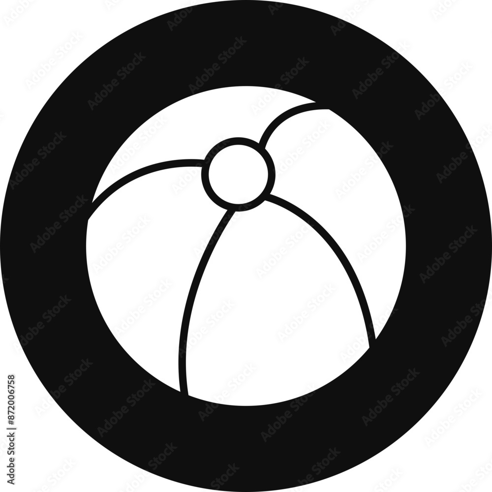 Beach ball Glyph Black Circle Icon Beach ball Glyph Black Circle Icon