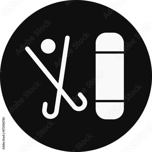 Sport equipment Glyph Black Circle Icon