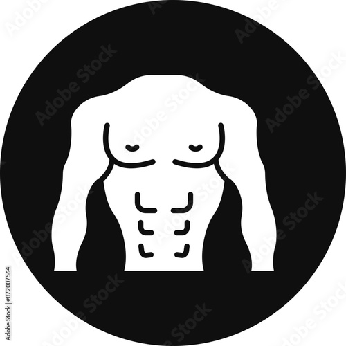 Body Builder Glyph Black Circle Icon