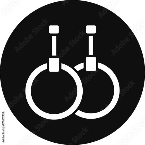 Gymnastic Rings Glyph Black Circle Icon