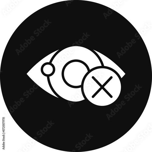 Blindness Glyph Black Circle Icon