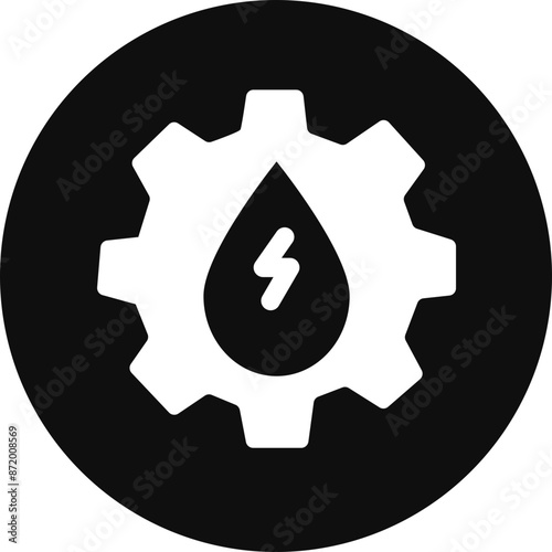 Hydro Power Glyph Black Circle Icon