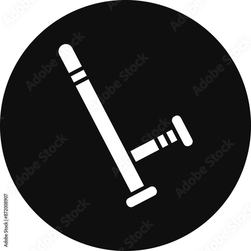Nightstick Glyph Black Circle Icon