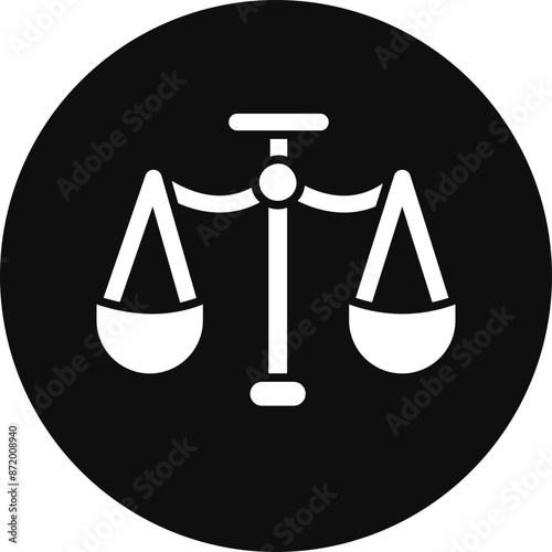 Law Glyph Black Circle Icon
