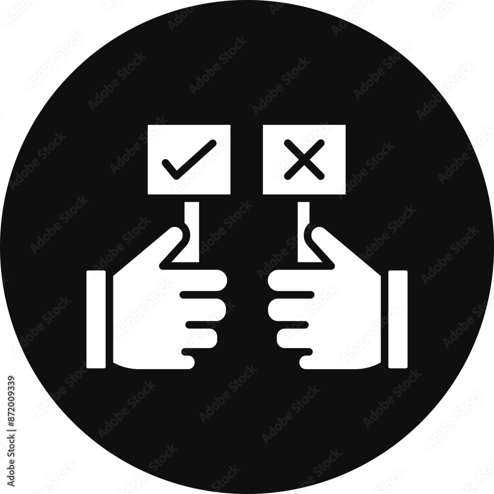 Yes Or no Glyph Black Circle Icon Yes Or no Glyph Black Circle Icon