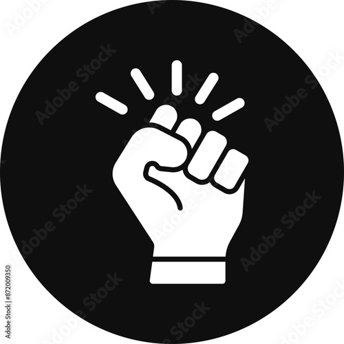 Power Glyph Black Circle Icon