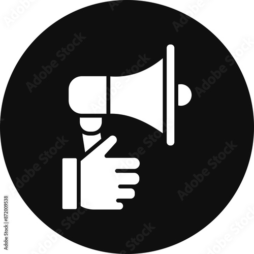 Promote Glyph Black Circle Icon