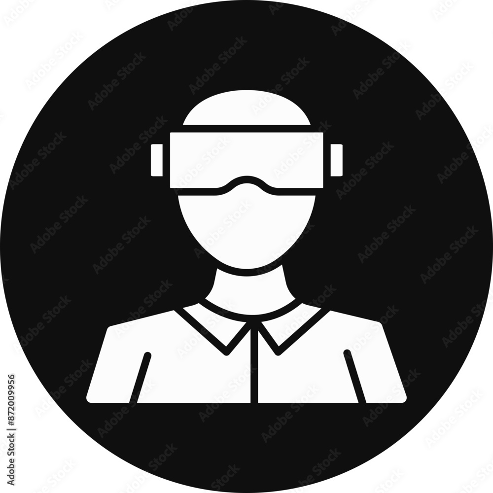 Virual Reality Glyph Black Circle Icon Virual Reality Glyph Black Circle Icon