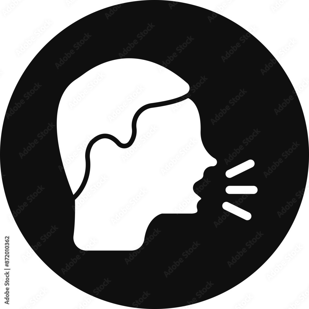 Cough Glyph Black Circle Icon Cough Glyph Black Circle Icon
