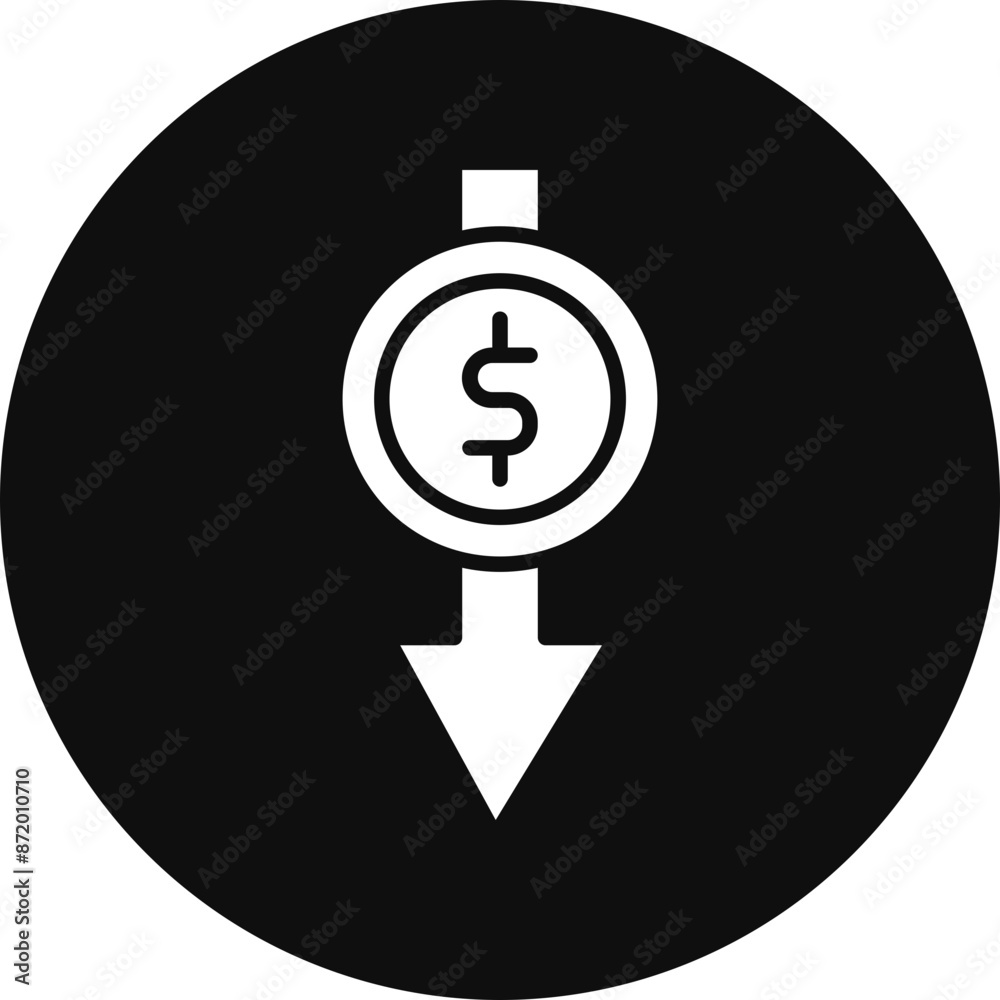 Decline Glyph Black Circle Icon Decline Glyph Black Circle Icon