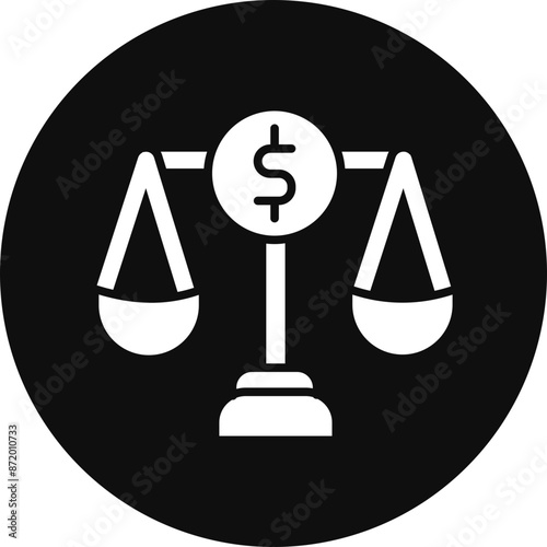 Balance Glyph Black Circle Icon