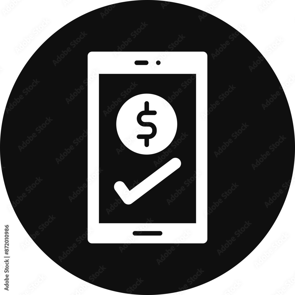 Receive Payment Glyph Black Circle Icon