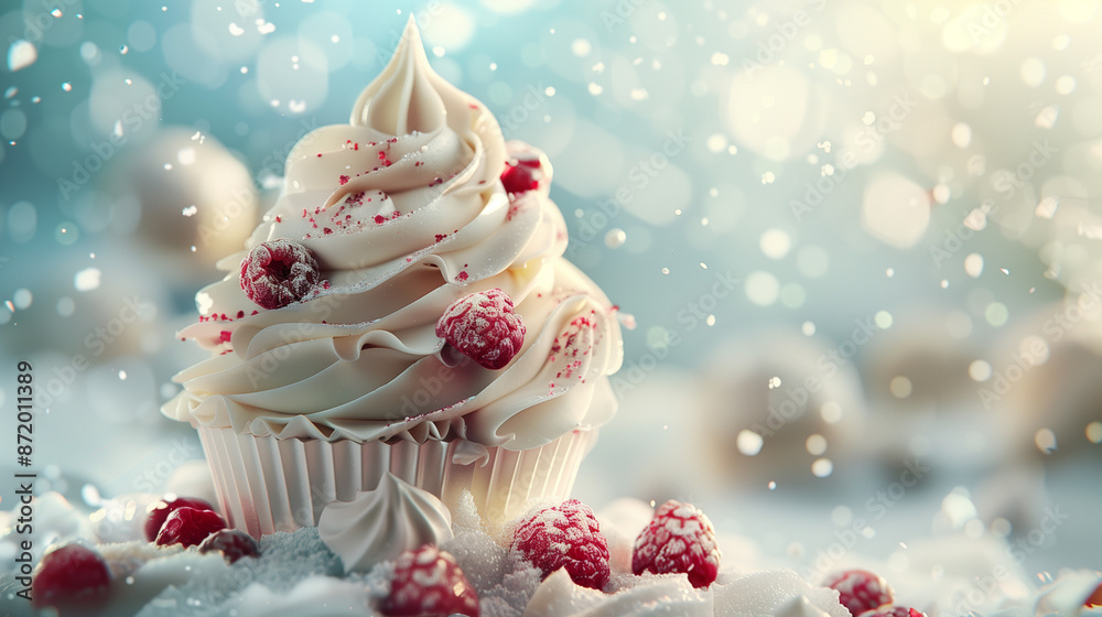 cupcake with whipped cream and berries cupcake with whipped cream and berries
