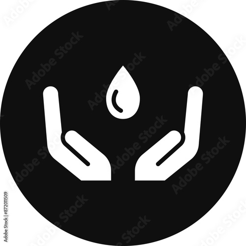 Water Glyph Black Circle Icon