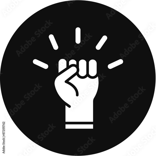 Empowerment Glyph Black Circle Icon