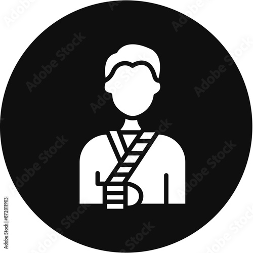 Disaster Victim Glyph Black Circle Icon photo