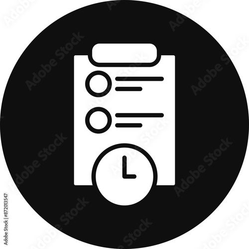 Deadline Glyph Black Circle Icon