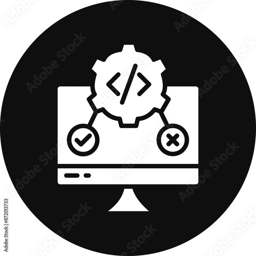 Testing Glyph Black Circle Icon