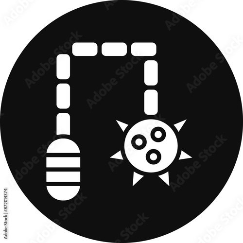 Flail Glyph Black Circle Icon