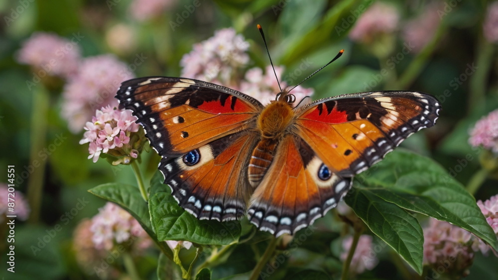 Spring and Butterflies perch on purple flowers Spring and Butterflies perch on purple flowers