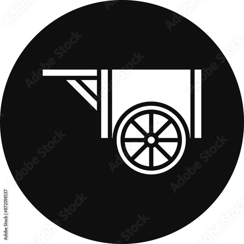 Wood Cart Glyph Black Circle Icon